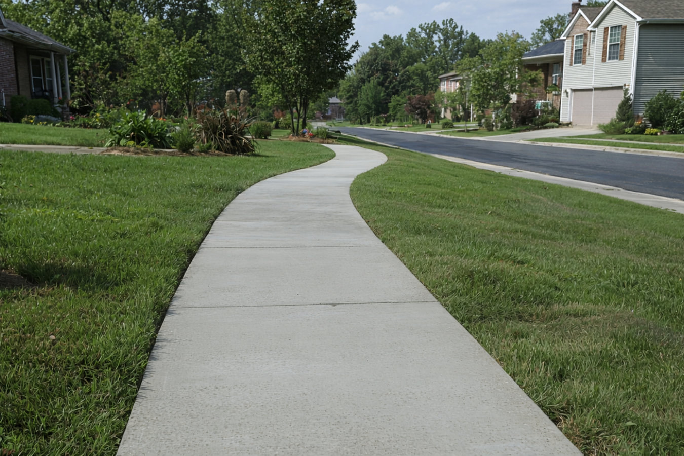 Concrete sidewalk building